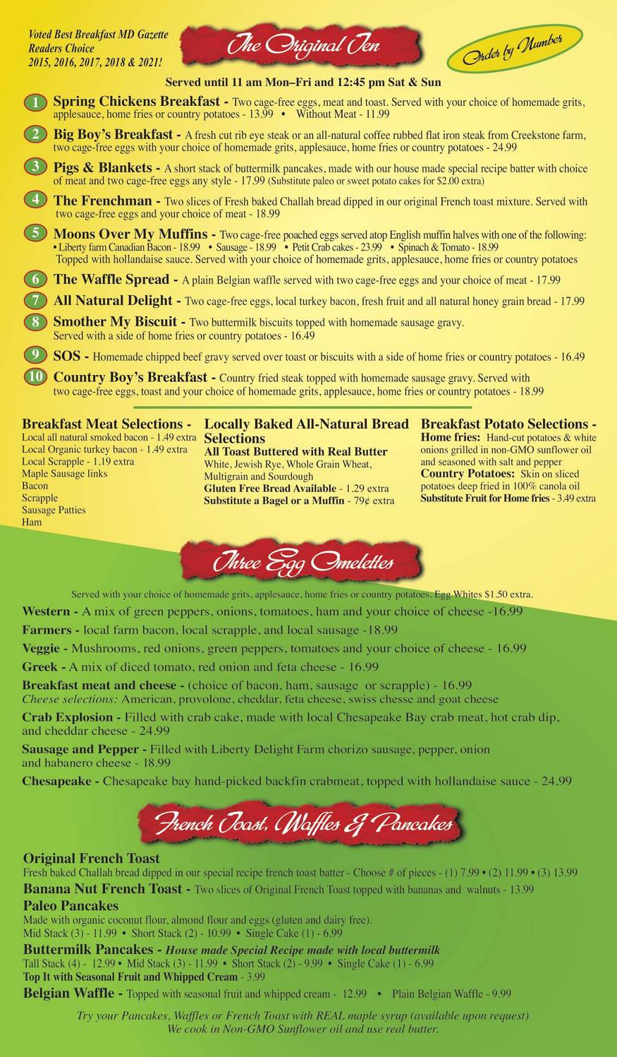 Breakfast Menu